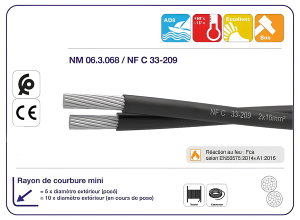 Câble torsadé isolé 0,6/1KV