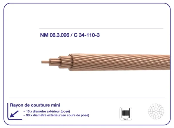 Câble de mise à la terre cuivre nu